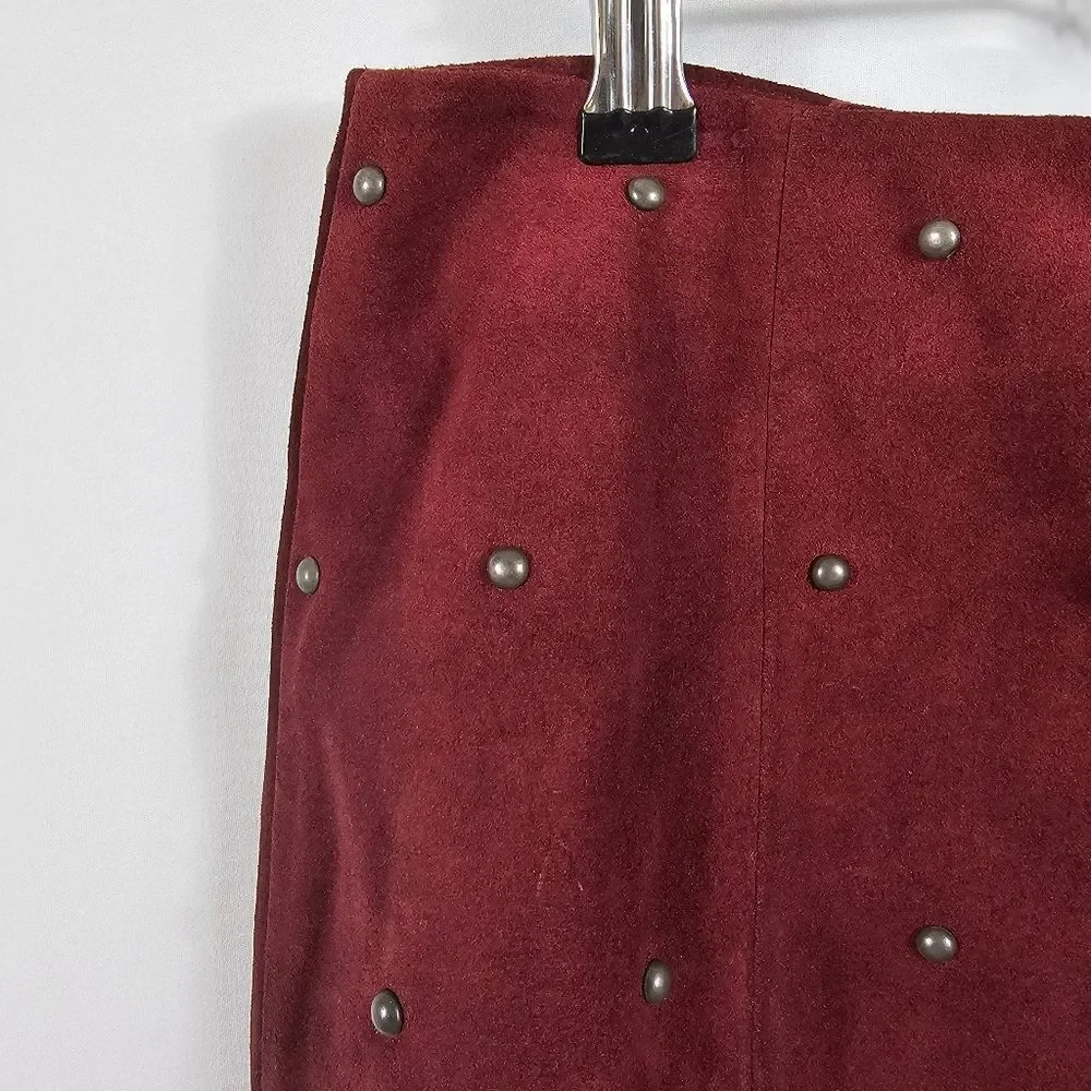 NWT Free People Studded Skirt in Wine - Size 4